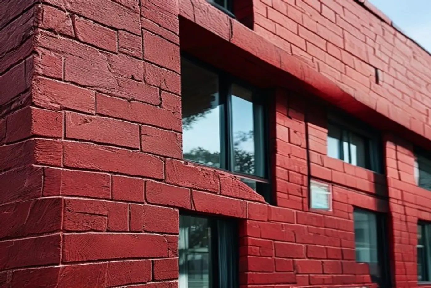 After brick installation — new exterior brick facade