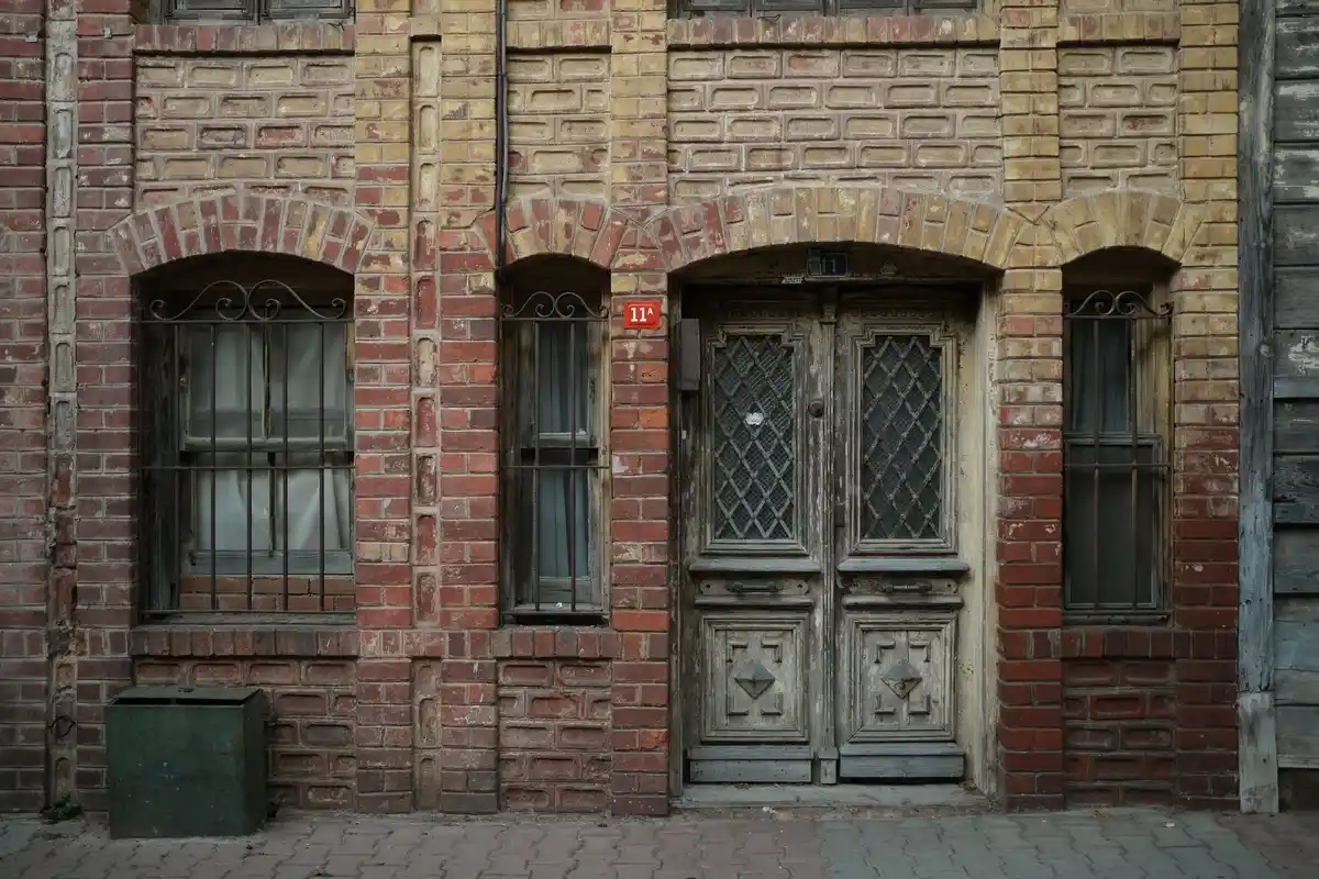 Before: Main facade — original failing commercial brick restored and matched across full elevation