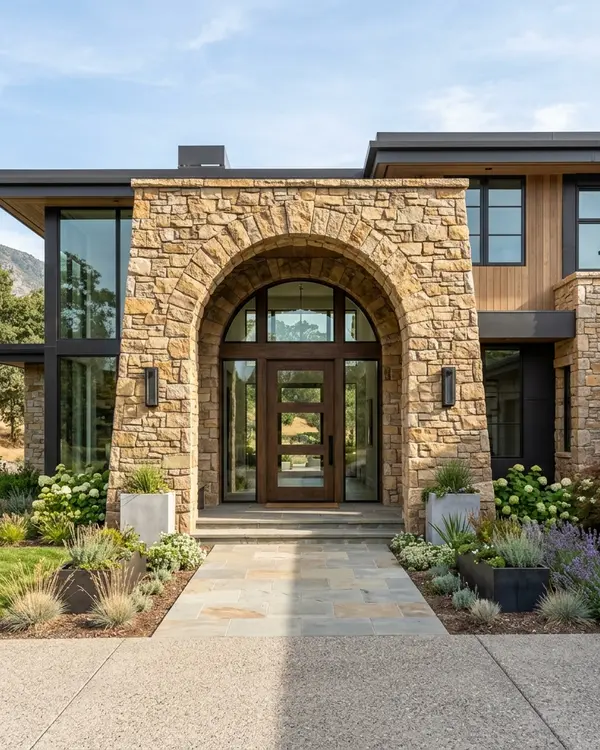 Natural limestone exterior